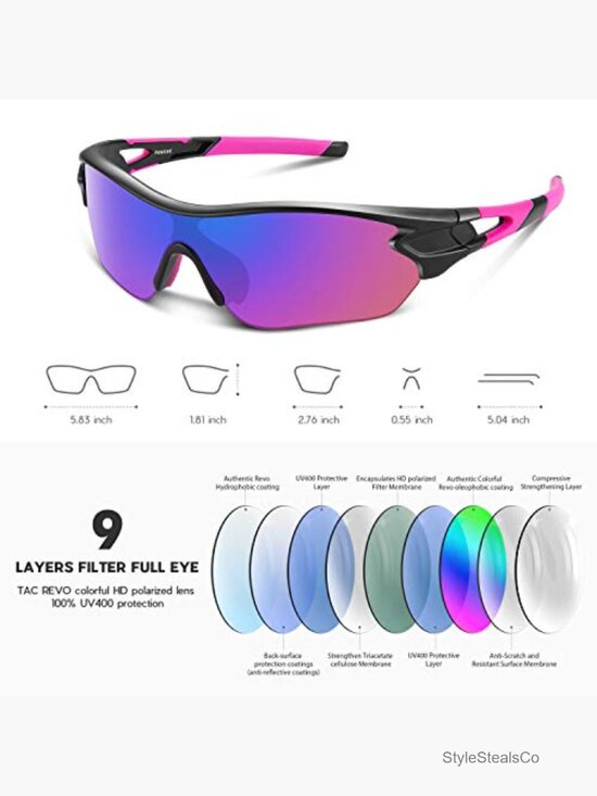 Polarized Sports Sunglasses UV400 Lightweight TR90 TAC Lens Unisex